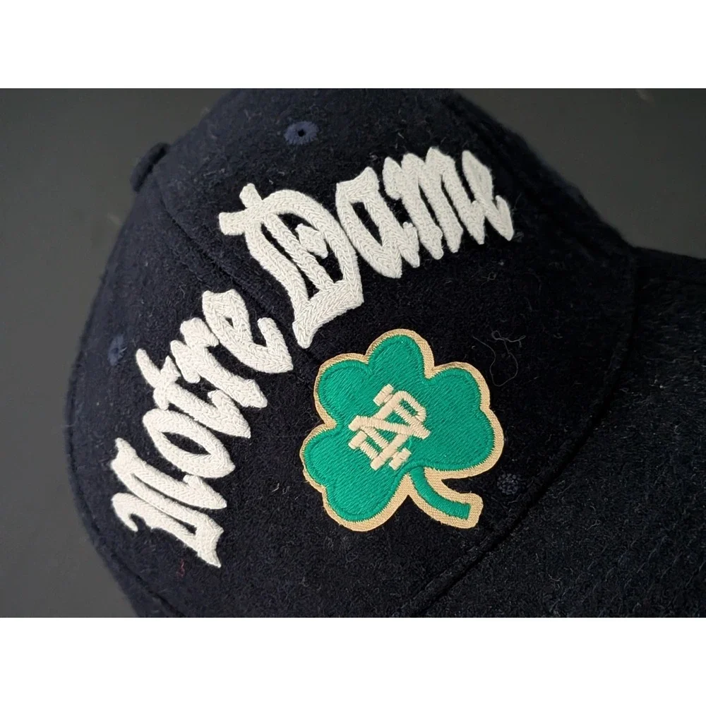 Adidas NCAA Notre Dame Fighting Irish Blue Wool Hat Y2K Men's Small‎
